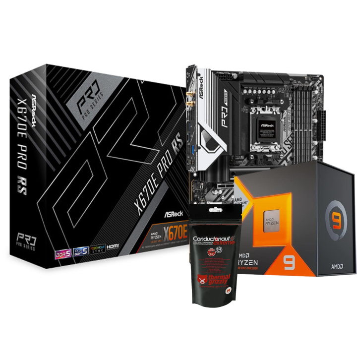 Bundle AMD Ryzen 9 7950X3D (4.2 GHz / 5.7 GHz) + ASRock X670E Pro R...
