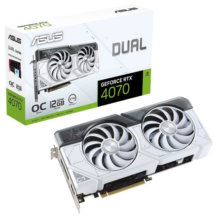 ASUS GeForce RTX 4070 Dual White OC Edition 12GB GDDR6X Cartes grap...