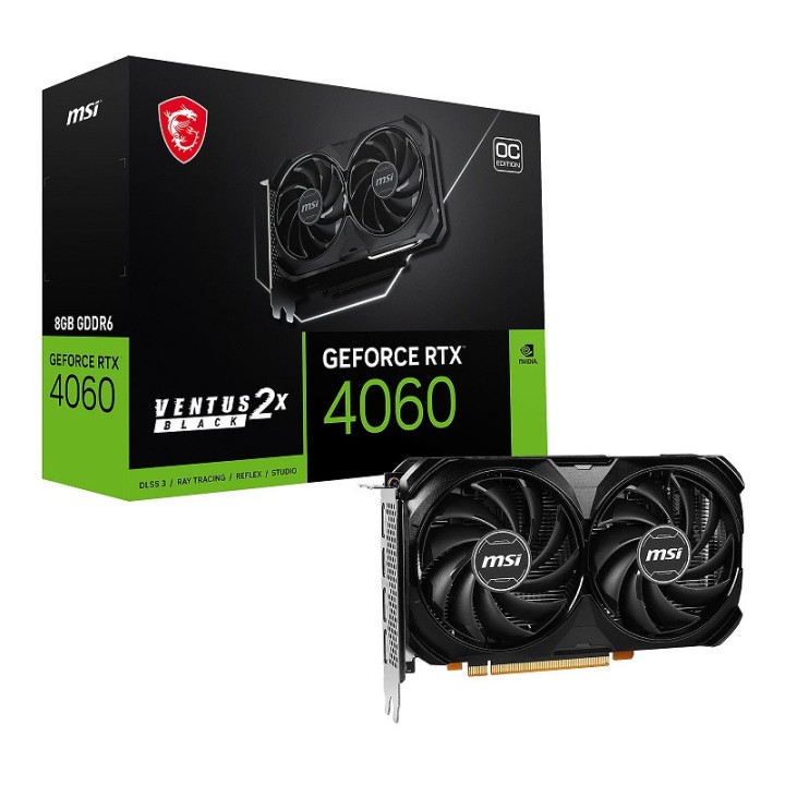 MSI GeForce RTX 4060 VENTUS 2X BLACK OC 8GB GDDR6 Cartes graphiques...
