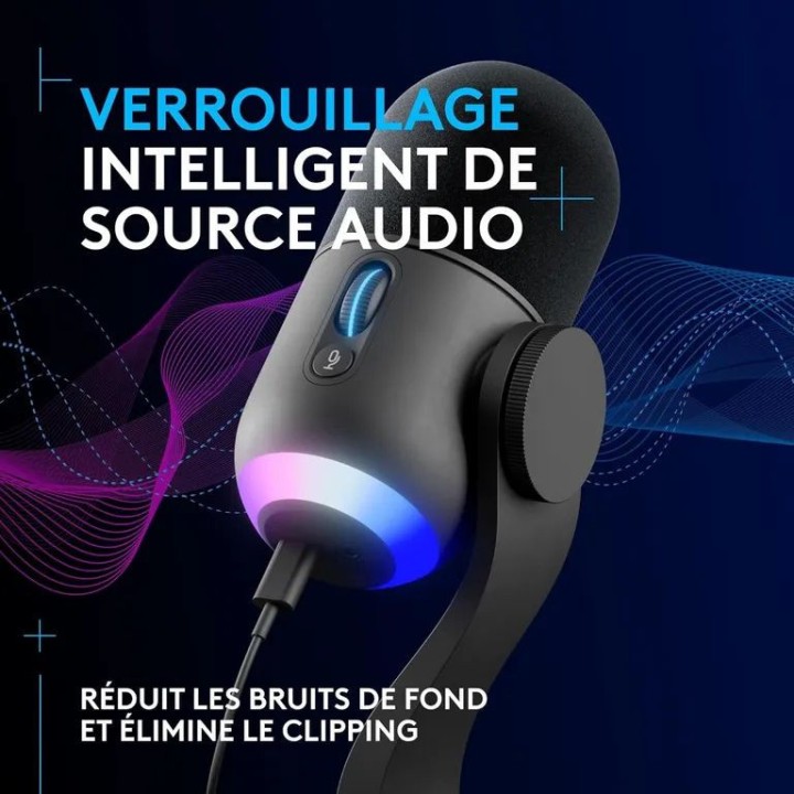 Logitech Yeti GX Dynamic RGB Gaming Noir Microphones Logitech Maroc