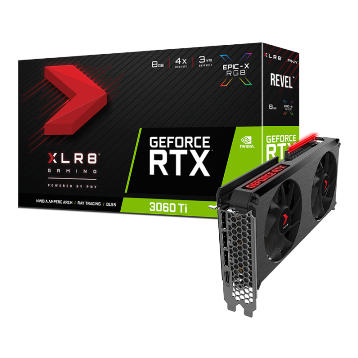 PNY GeForce RTX 3060 Ti XLR8 Gaming REVEL EPIC-X RGB 8GB GDDR6 Cart...