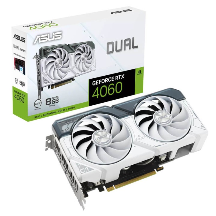ASUS GeForce RTX 4060 Dual White 8GB GDDR6 Cartes graphiques ASUS M...