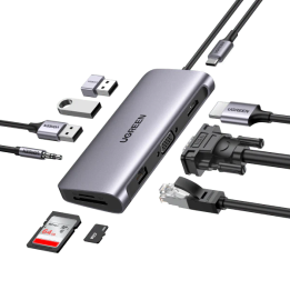 UGREEN 10 en 1 Hub USB C HDMI VGA Adaptateur Connectique UGREEN Maroc