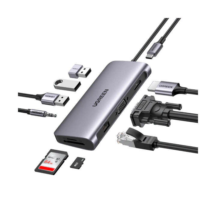 UGREEN 10 en 1 Hub USB C HDMI VGA Adaptateur Connectique UGREEN Maroc