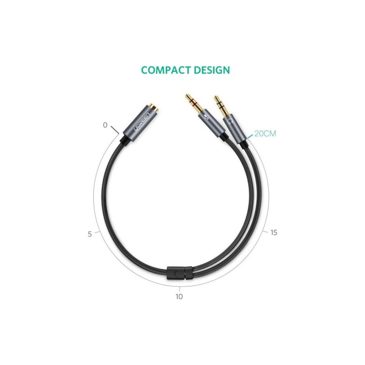 Ugreen Cable Audio 3.5mm Male to 3.5mm Female Aliminum Noir (20899)...