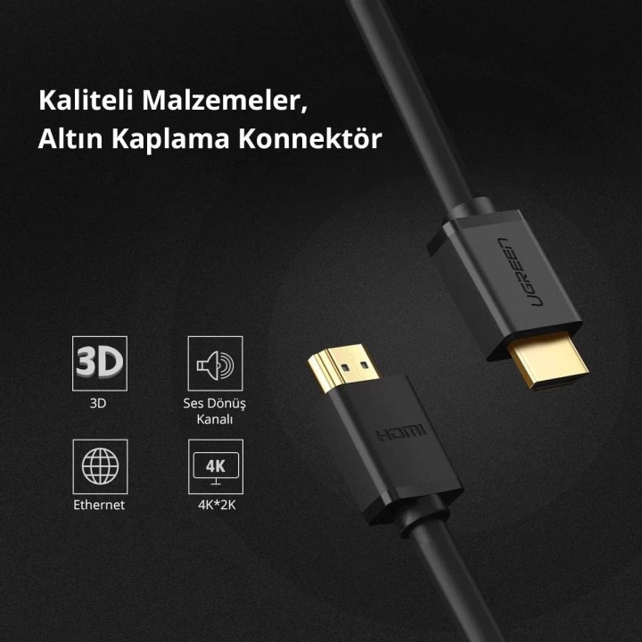 Ugreen Cable HDMI Male to Male 3M (10108) Connectique 10108
