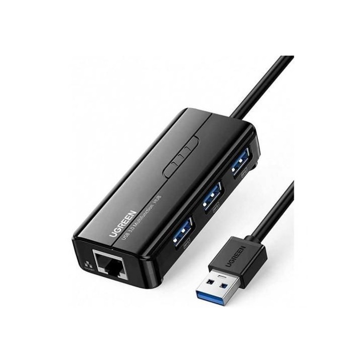 Ugreen HUB USB 3.0 to 3 x USB 2.0 + RJ45 Port (20265) Connectique P...