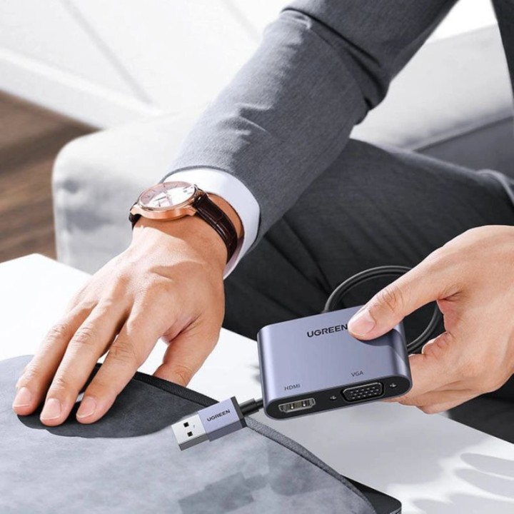 Ugreen Convertisseur USB-A 3.0 Mâle vers HDMI / VGA Connectique PC ...