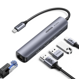 UGREEN Hub USB-C 5 en 1 (HDMI 4K@60Hz, PD 100W) Connectique Réseau ...