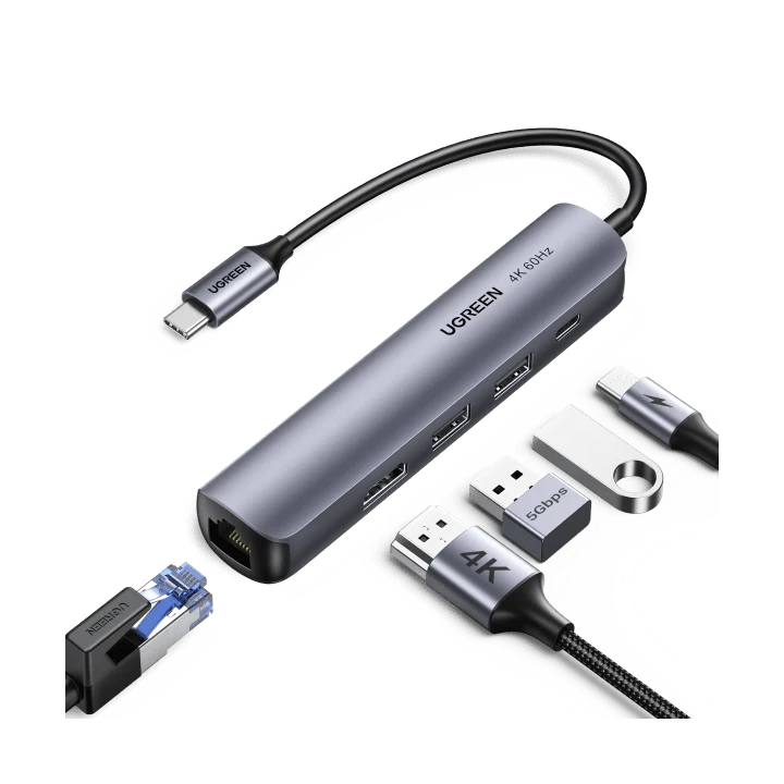UGREEN Hub USB-C 5 en 1 (HDMI 4K@60Hz, PD 100W) Connectique Réseau ...
