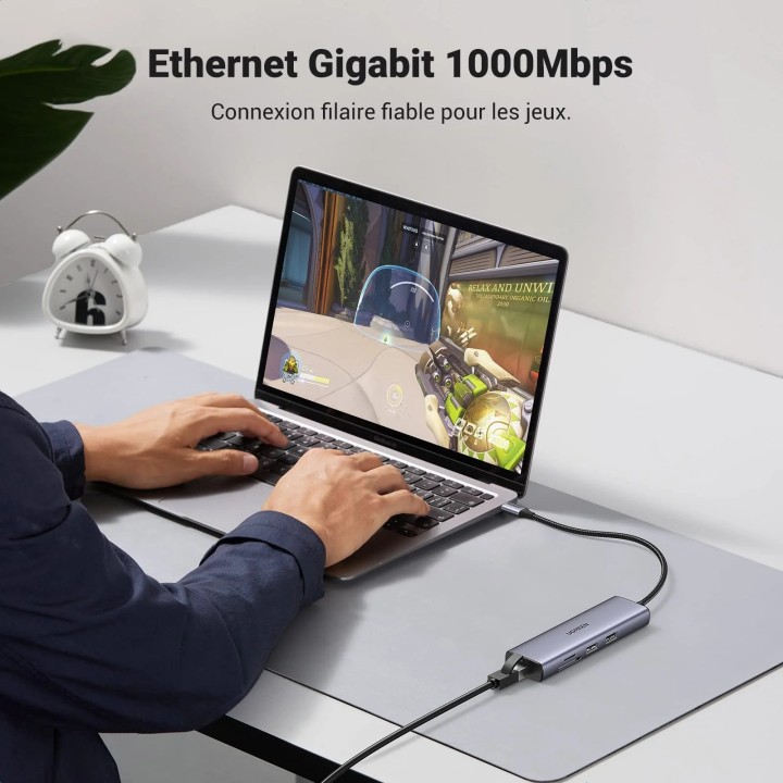 Ugreen Hub USB-C 7 en 1 (HDMI 4K) Connectique Réseau 90568