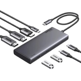 Ugreen Station d'accueil USB-C 8 en 1 (HDMI*2 + DP) Connectique Rés...