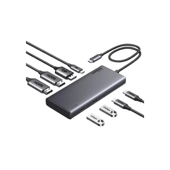 Ugreen Station d'accueil USB-C 8 en 1 (HDMI*2 + DP) Connectique Rés...