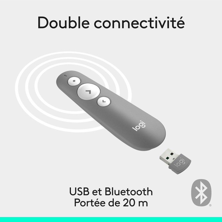 Logitech R500s Laser Presentation Remote Gris Connectique Réseau 50...