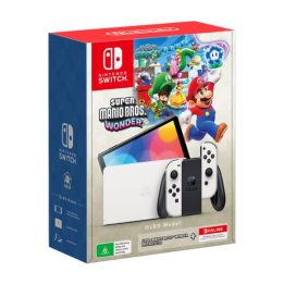 Nintendo Switch OLED Model Super Mario Bros Wonder White Console Bu...