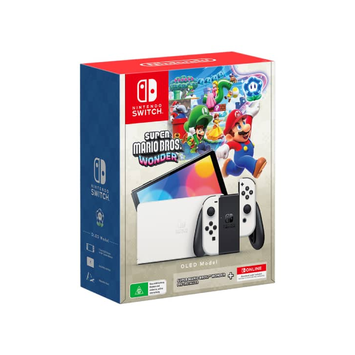 Nintendo Switch OLED Model Super Mario Bros Wonder White Console Bu...