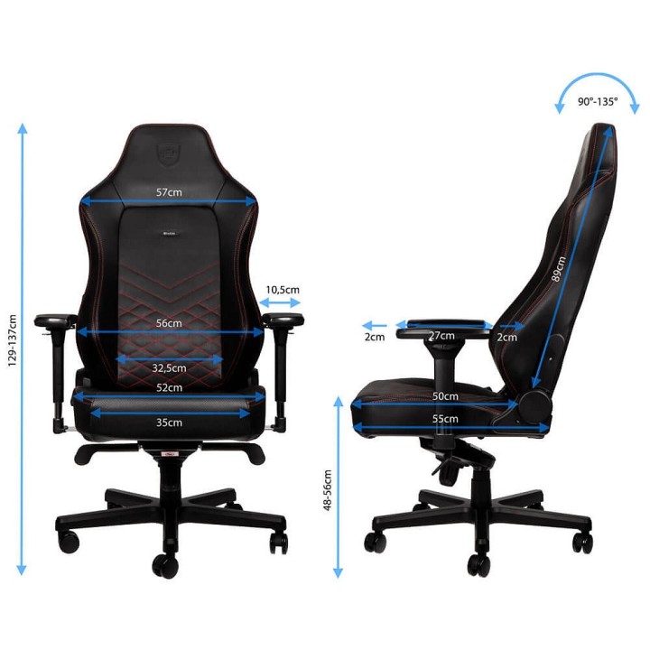 Noblechairs HERO Black/Red Chaise gamer Noblechairs Maroc