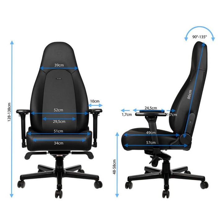 Noblechairs Icon Black Edition Chaise gamer Noblechairs Maroc