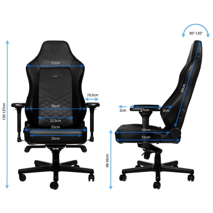 Noblechairs HERO Black Chaise gamer Noblechairs Maroc