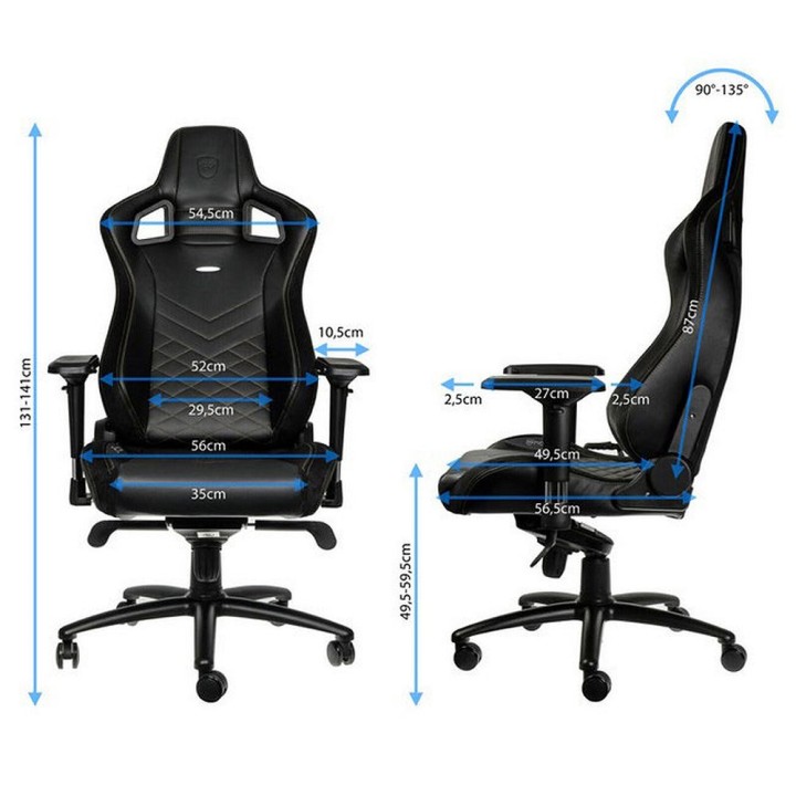 Noblechairs EPIC Black/Gold Chaise gamer Noblechairs Maroc