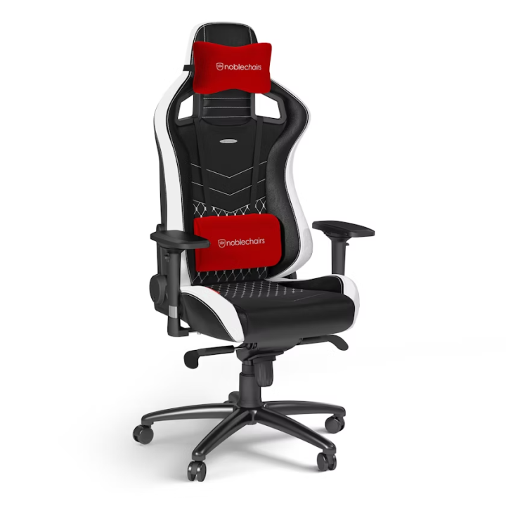 Noblechairs EPIC Real Leather Black/Red/White Chaise gamer Noblecha...