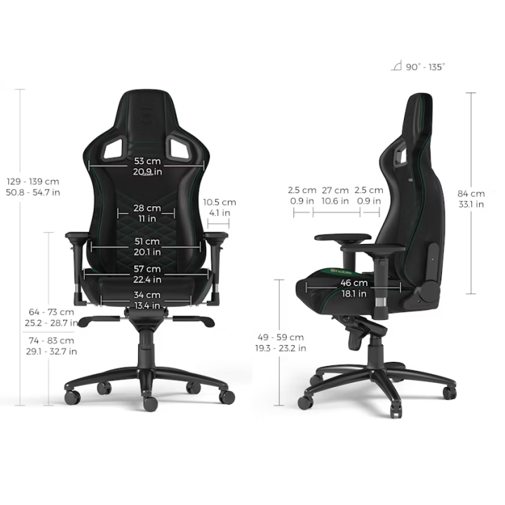 Noblechairs EPIC Real Leather Black Chaise gamer Noblechairs Maroc
