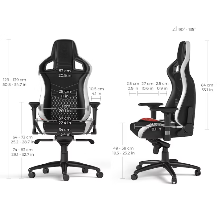 Noblechairs EPIC Real Leather Black/Red/White Chaise gamer Noblecha...