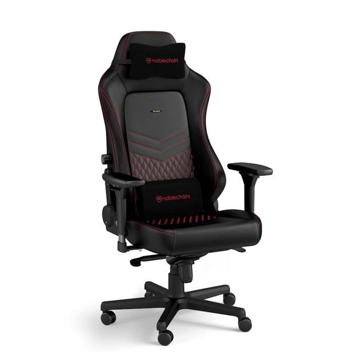 Noblechairs HERO Real Leather Black/Red Chaise gamer Noblechairs Maroc