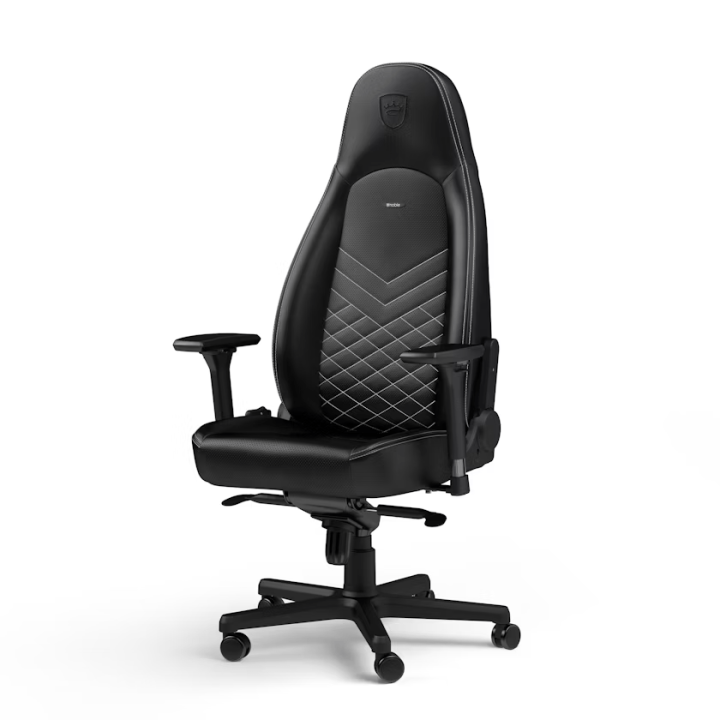 Noblechairs ICON Black/Platinum White Chaise gamer Noblechairs Maroc