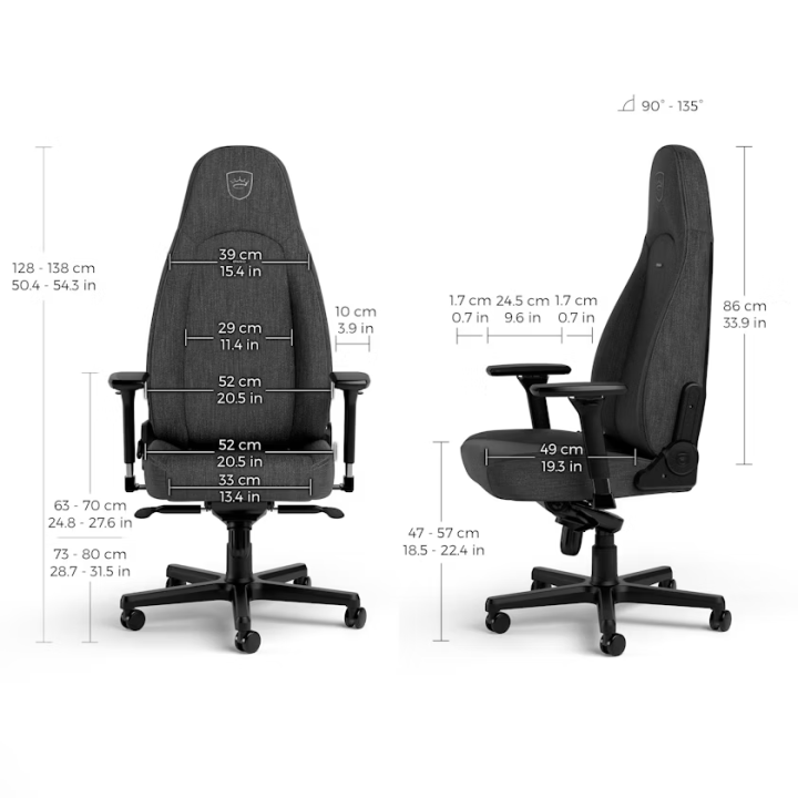 Noblechairs ICON TX Anthracite Chaise gamer Noblechairs Maroc