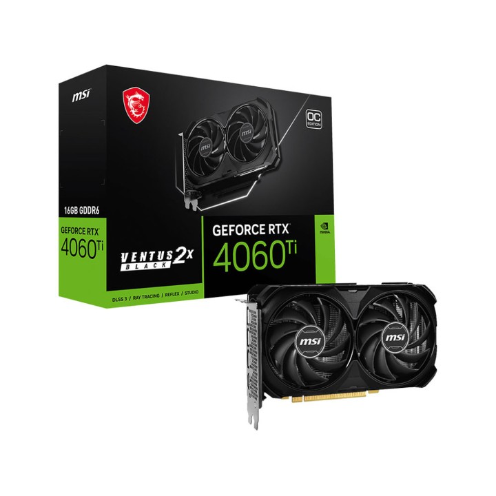MSI GeForce RTX 4060 Ti VENTUS 2X OC BLACK 16GB GDDR6 Cartes graphi...