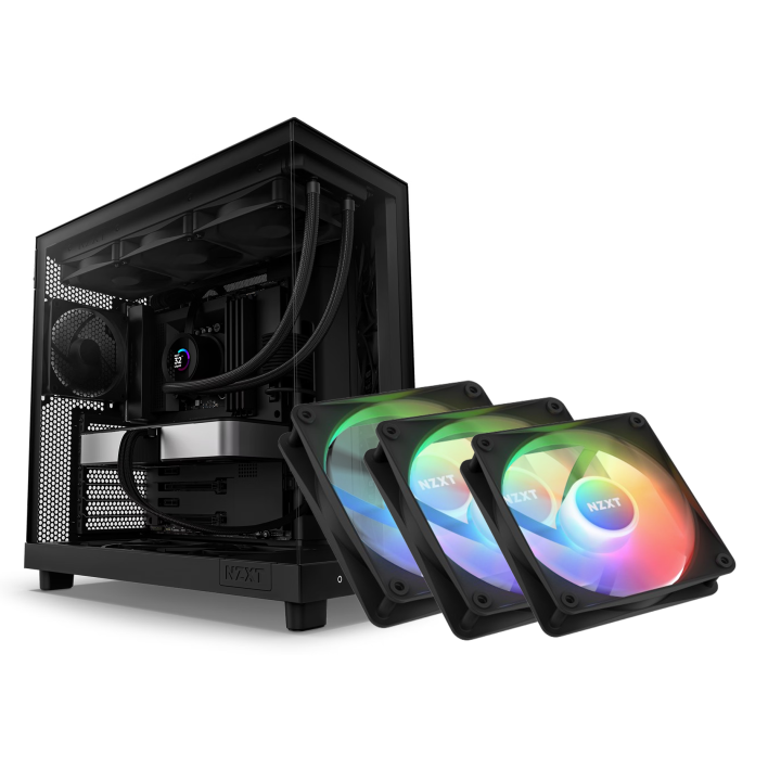 BUNDLE NZXT H6 Flow Black (2024) + 3 xNZXT F120 RGB Core (Black) BU...