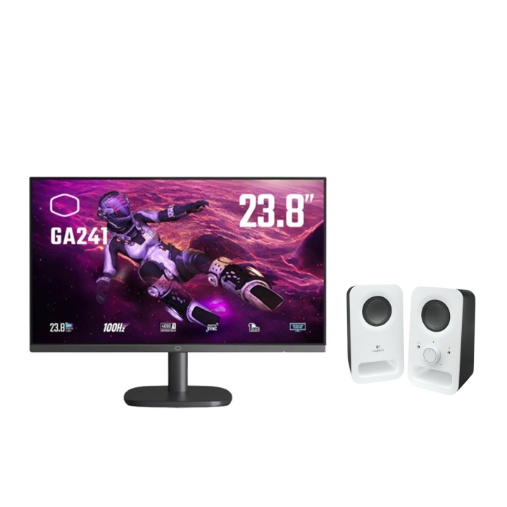 BUNDLE Cooler Master GA241+ Logitech Multimedia Speakers Z150 (Whit...