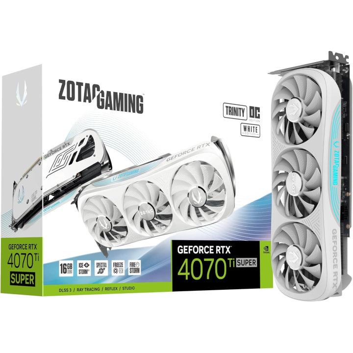 Zotac GeForce RTX 4070 Ti SUPER Trinity OC White Edition 16GB GDDR6...