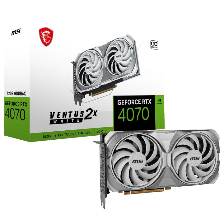 MSI GeForce RTX 4070 VENTUS 2X WHITE 12G OC Cartes graphiques MSI M...