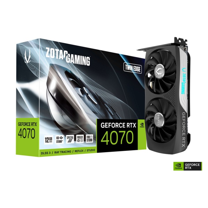 Zotac Gaming GeForce RTX 4070 Twin Edge 12GB GDDR6X Cartes graphiqu...