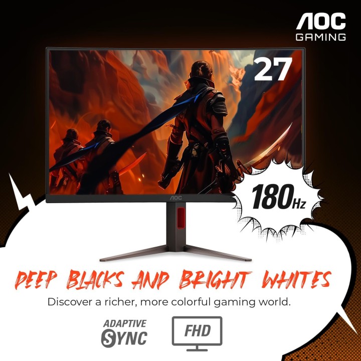 AOC C27G4H 27" 180Hz 0.5ms Curved Moniteurs Gamer AOC Maroc