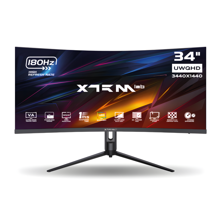 XTRMLAB X34G18VCQ 34" 180Hz Curved WQHD Moniteurs Gamer XTRMLAB Maroc