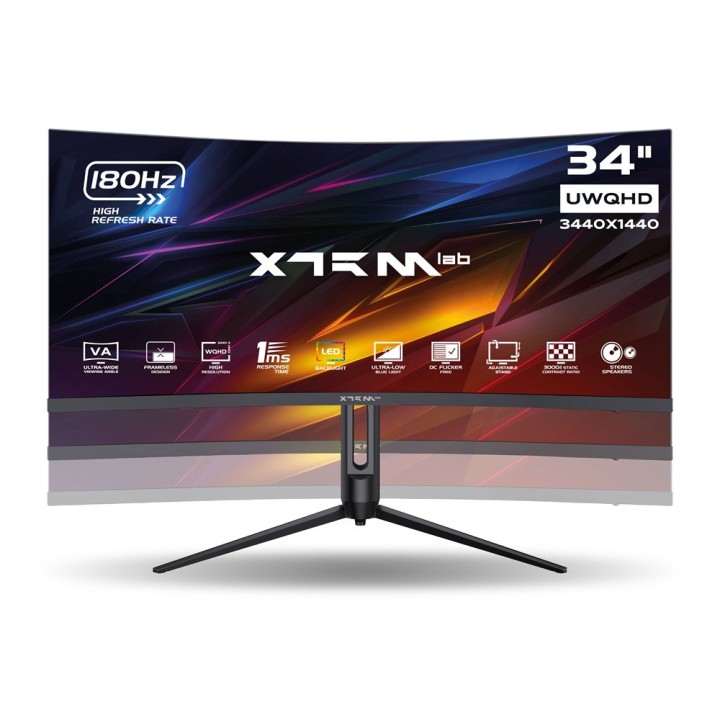 XTRMLAB X34G18VCQ 34" 180Hz Curved WQHD Moniteurs Gamer XTRMLAB Maroc