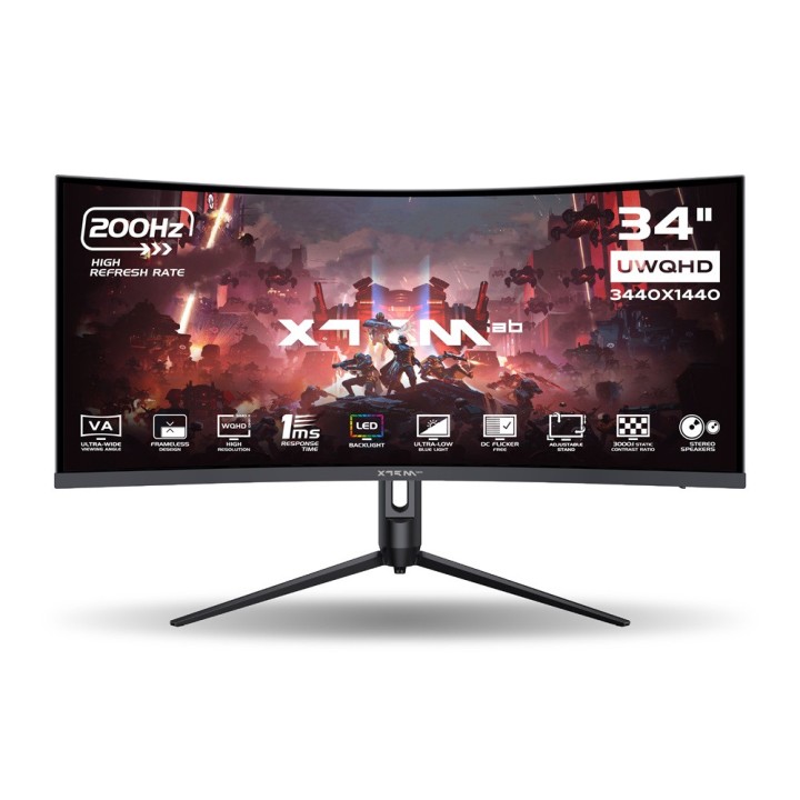 XTRMLAB X34G20VCQ 34" 200Hz Curved WQHD Moniteurs Gamer XTRMLAB Maroc