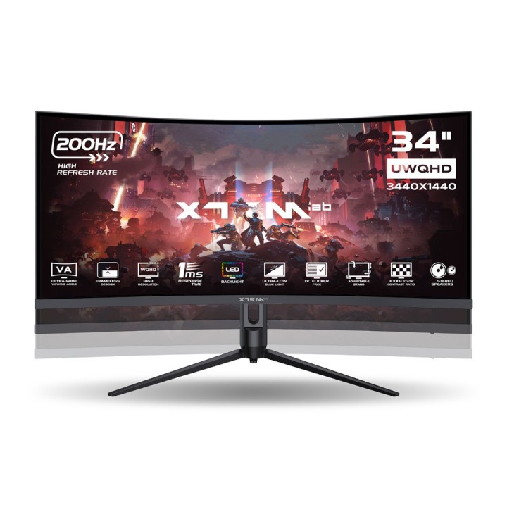 XTRMLAB X34G20VCQ 34" 200Hz Curved WQHD Moniteurs Gamer XTRMLAB Maroc