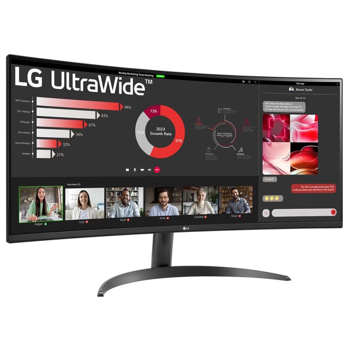 LG 34WR50QC-B 34" Curved 100Hz Moniteurs PRO LG Group Maroc