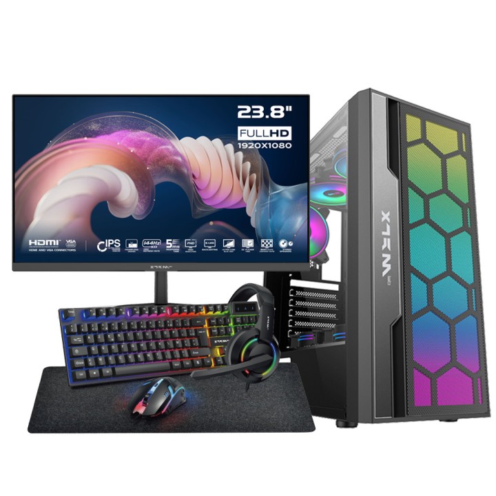 SETUP Gamer Essential R5 5600G + XGC-120 + X24G14IFF 144Hz Setup Ga...