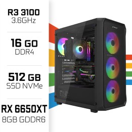 PC Gamer UltraPC Ryzen 3 3100 /16GB/512GB SSD/RX6650XT 8GB AMD Ryze...