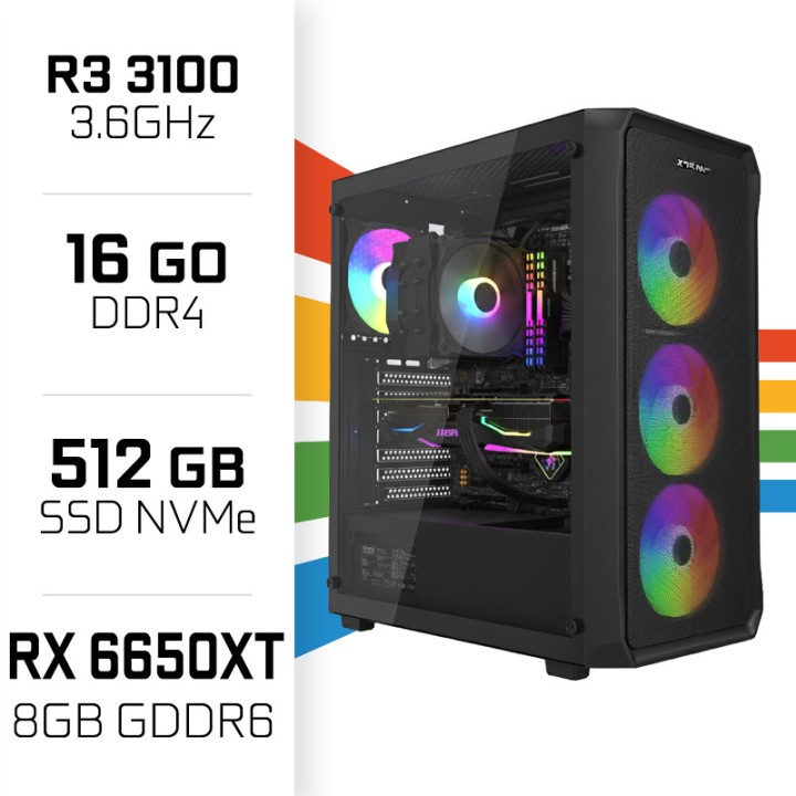 PC Gamer UltraPC Ryzen 3 3100 /16GB/512GB SSD/RX6650XT 8GB AMD Ryze...