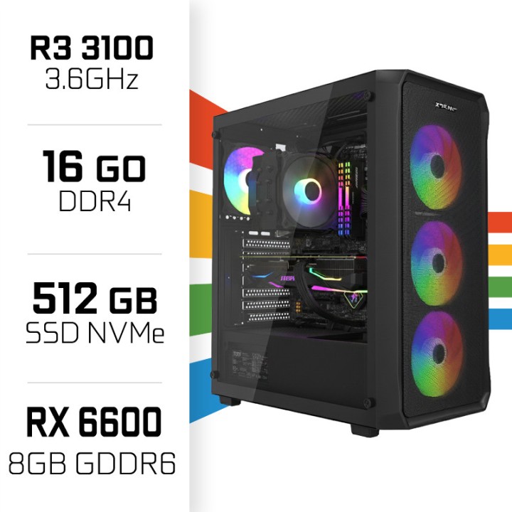 PC Gamer UltraPC Ryzen 3 3100/16GB/512GB SSD/RX6600 AMD Ryzen 3 Ult...