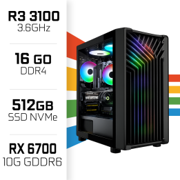 PC Gamer UltraPC Ryzen 3 3100 /16GB/512GB SSD/RX 6700 AMD Ryzen 3 U...