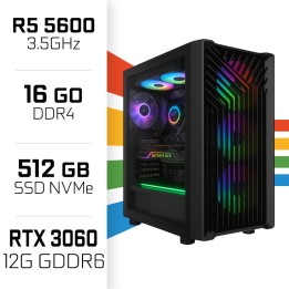 PC Gamer UltraPC Ryzen 5 5600/16GB/512GB SSD/RTX3060 12GB AMD Ryzen...