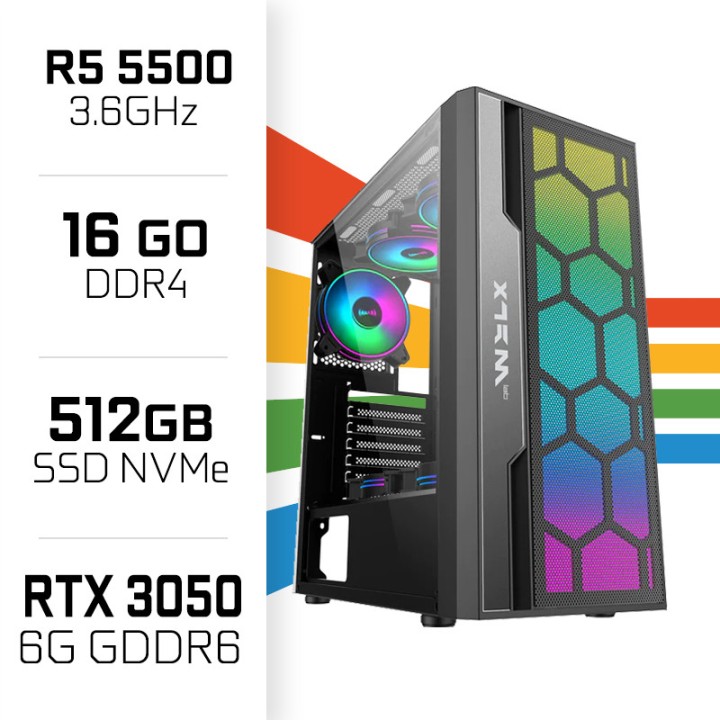 PC Gamer UltraPC Ryzen 5 5500 /16GB/512GB SSD/RTX3050 6GB AMD Ryzen...