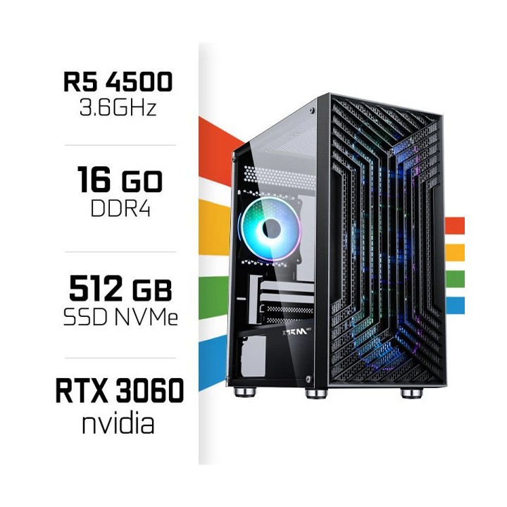 PC Gamer UltraPC Ryzen 5 4500/16GB/512GB SSD/RTX3060 12GB AMD Ryzen...